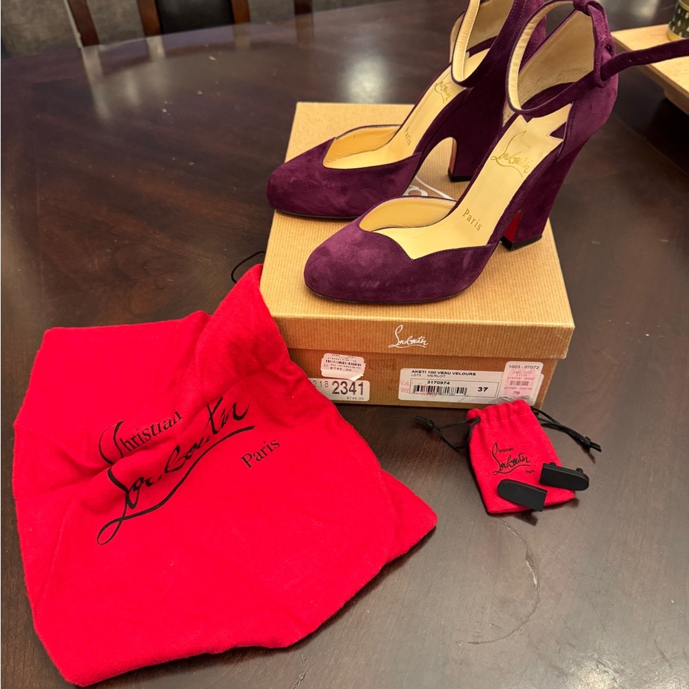 Christian Louboutin Deep Purple Suede Pumps
